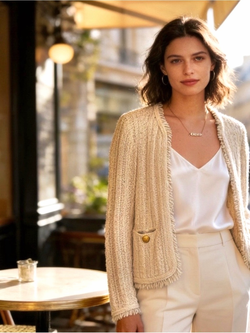 J.Crew Women's Open Front Textured Knit
Cardigan | Gold Button Pockets | M | NWT - Picture 14 of 15